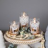 Northlight LED Flameless Flickering Woodland Glass Pillar Christmas Candles - 6" - Set of 3 - 3 of 4