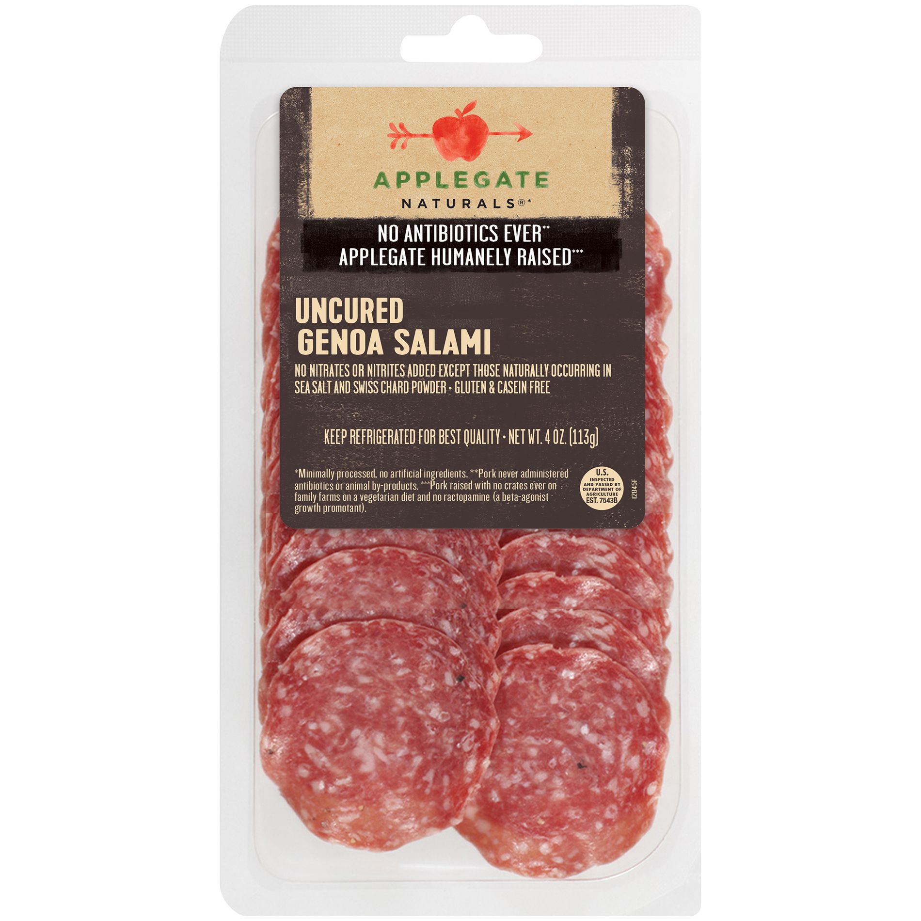 Applegate Natural Uncured Genoa Salami - 4oz