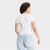 Women's New York Floral Pointelle Short Sleeve Graphic Baby T-Shirt - Off-White - 2 of 3