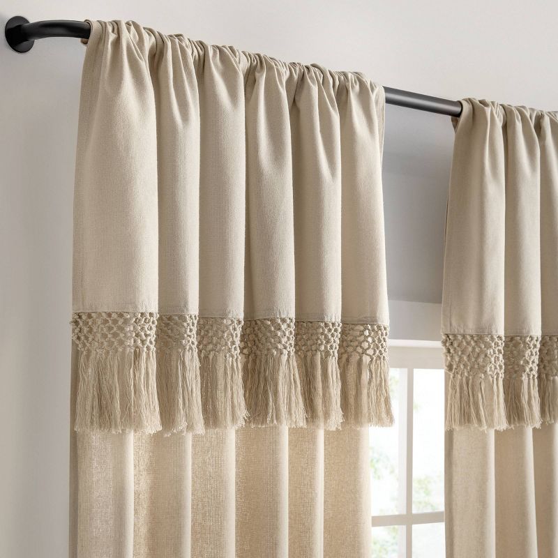 1pc Light Filtering Lucinda Knotted Fringe Window Curtain Panel - Mercantile, 5 of 15
