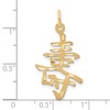 Black Bow Jewelry 14k Yellow Gold Satin & Diamond Cut Chinese Long Life Pendant, 17mm - 4 of 4