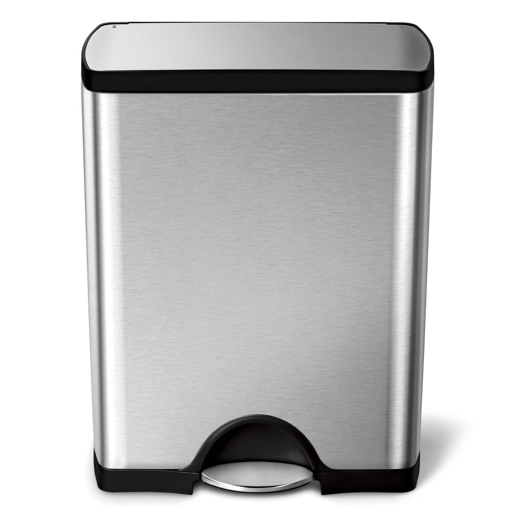 Photos - Waste Bin Simplehuman 13 Gallon Rectangular Kitchen Step Trash Can Stainless Steel w 