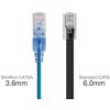 Monoprice Cat6A Ethernet Patch Cable - 3 Feet - Blue | Network Internet Cord - RJ45, 550Mhz, UTP, Pure Bare Copper Wire, 10G, 30AWG, 5-Pack - SlimRun - 3 of 4