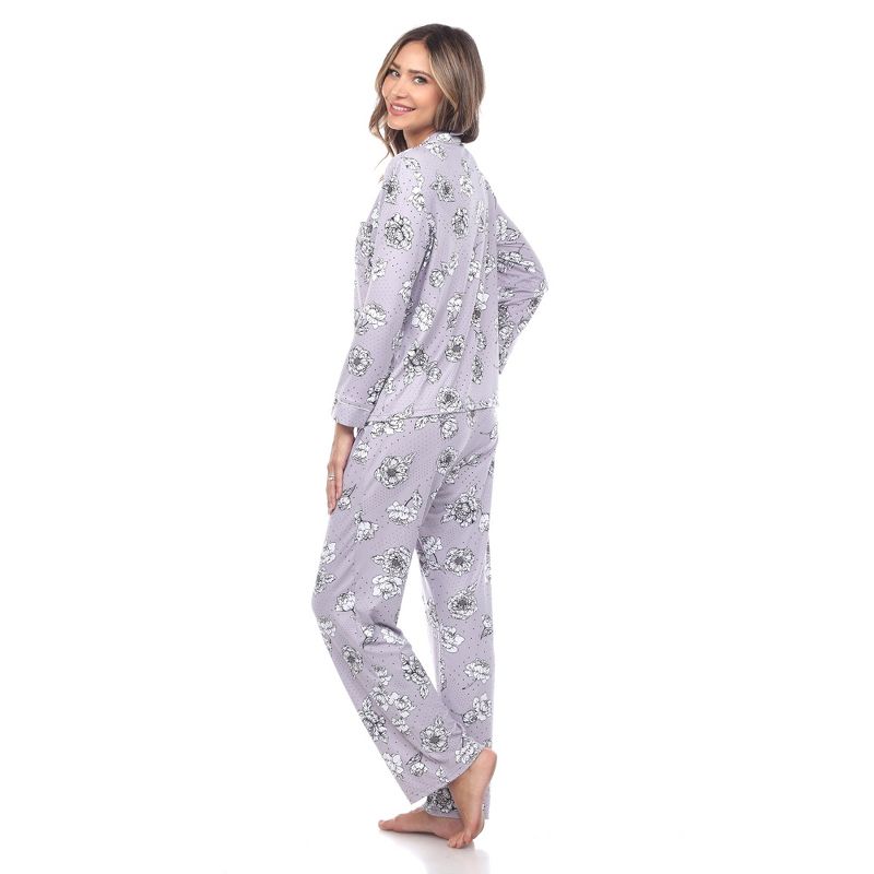 Long Sleeve Floral Pajama Set - White Mark, 4 of 6