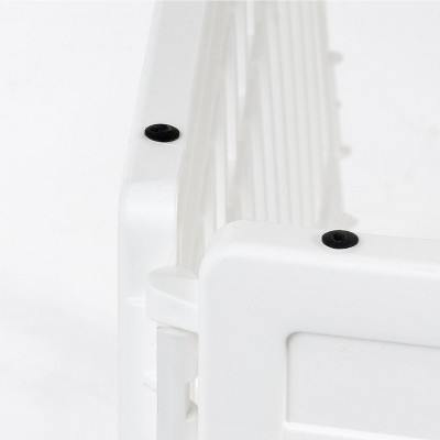 White Plastic 4-Panel Pet Playpen for Small Dogs