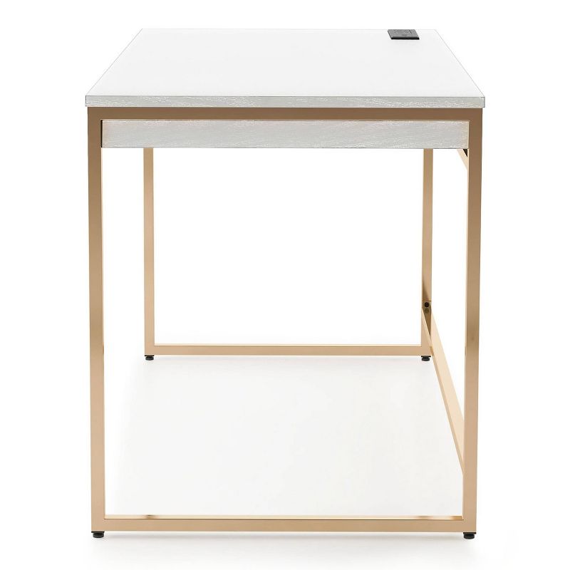 Paylen 2 Drawer Desk with USB Port White/Copper - miBasics, 5 of 7