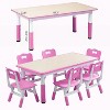 Garvee Kids Table and 6 Chair Set,47.20" Rectangle Height Adjustable Table with Non-Slip desks Legs,7-Piece Activity Kids Desk Set - 3 of 4