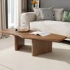 Mshliw 47.2" Freeform Rustic Ash Veneer Coffee Table, Mid-Century Modern Low Table with Organic Edges for Small Living Room or Lounge - 2 of 4