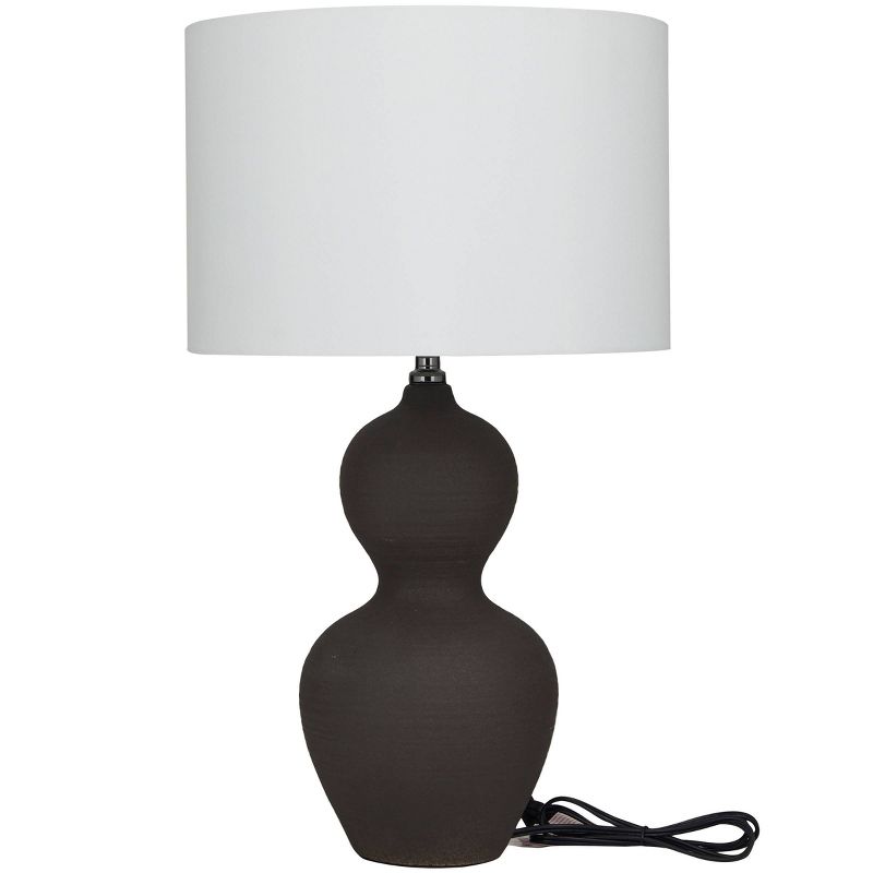 26&#34; x 15&#34; Ceramic Gourd Style Base Table Lamp with Drum Shade Black - CosmoLiving by Cosmopolitan, 4 of 5