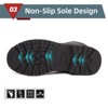 Steel Toe Boots for Men Work Boots Slip Resistant Safety Shoes Indestructible Industrial Construction Working Boots Black/Gray - 4 of 4