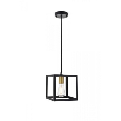 Elegant Lighting Resolute 1 light brass and black Pendant
