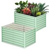 2 Pack Galvanized Raised Garden Bed, Large Metal Planter Box with Open Base, Outdoor Flower Bed, Vegetables Growing Planter for Backyard - 2 of 4