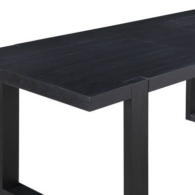 Yves 95" Black Wood Extendable Counter Height Dining Table