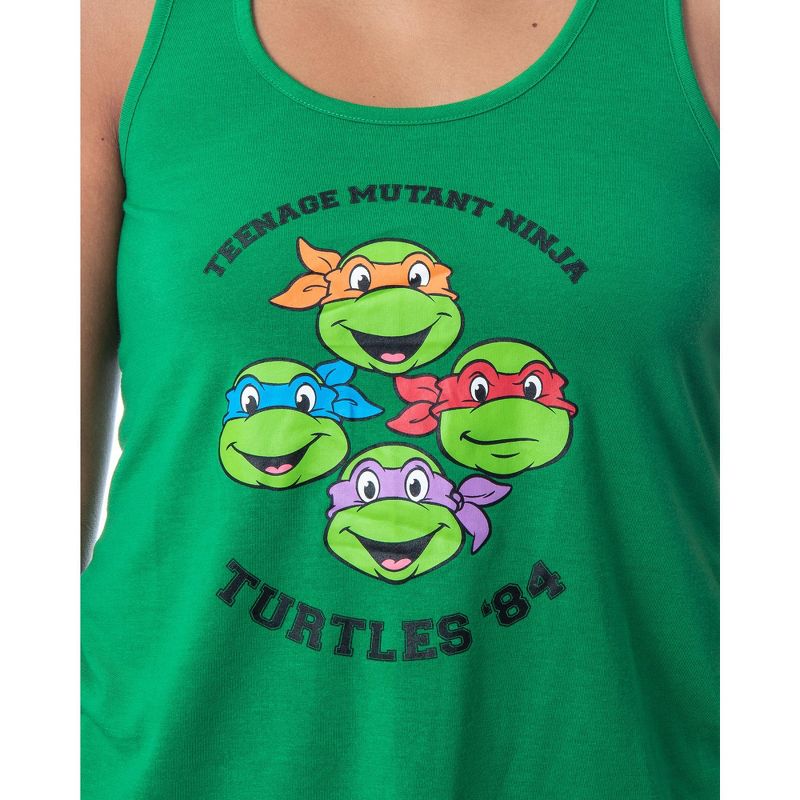 Nickelodeon Teenage Mutant Ninja Turtles Womens' 84 Tank Pajama Short Set Green, 3 of 6