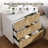 Nasitip 3 Fluted Drawer Dresser, Wide Wood Chest of Drawers-Modern Nightstand Cabinet for Bedroom, Hallway, Living Room, Entryway - 4 of 4