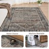 Coolmee Vintage Medallion Runner Rug, Thin Low Pile Retro Carpet with Non-Slip TRP Backing for Hallway, Kitchen, Stain Resistant & Foldable - 2 of 4