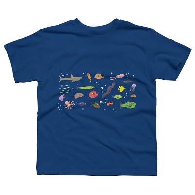 Boy's Design By Humans Funny sea creatures cartoon illustration By thefrogfactory T-Shirt