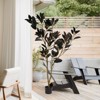 COWLOWN 1 Pcs 70.8-In Simulated Purple Black Plant Pot, Indoor Living Room Home Decoration, Iron Tree Leaves Tree Bonsai Home Decoration - 2 of 4