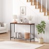 Console Table, Narrow Entryway Table, Narrow Console Table, Behind Couch Table, End Table with Glass Shelf and Metal Frame - 4 of 4