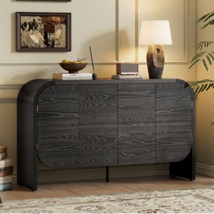 4 Door Vintage Buffet Cabinet,Sideboard With Large Storage And MDF Tabletop,Adjustable Shelves,Living Room Accent TV Stand-Cuddlewood - 1 of 4