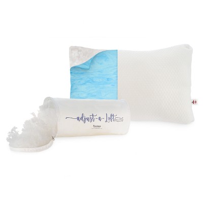 Adjustable Loft White Pillow with Cooling Memory Foam Insert