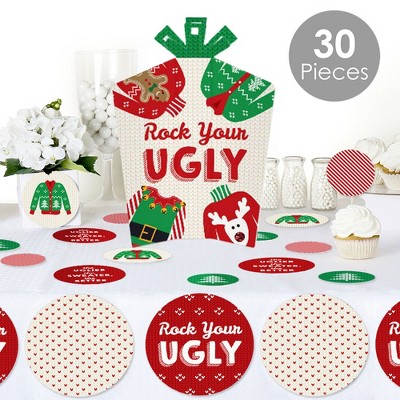 Festive Red and Green Christmas Table Centerpiece Kit