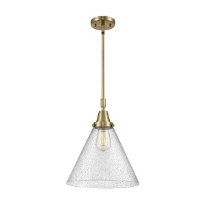Cone - 1 Light Stem Hung Mini Pendant In Industrial Style-17.13 Inches Tall and 12 Inches Wide - 1 of 1