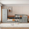Twin Size Wooden Bunk Bed with Trundle, Desk and Drawers - 2 of 4