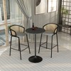 LeisureMod Verve 27" Round Bar Height Dining Table, Sintered Stone Top, Black Pedestal Base, Counter Height Table for Kitchen and Pub - 3 of 4