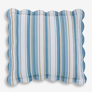 BrylaneHome 100% Cotton Florence Euro Sham - Euro, Blue Stripe - 1 of 1