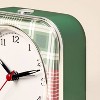 4" Plaid Square Tabletop Analog Clock Green - Hearth & Hand™ with Magnolia - 3 of 3