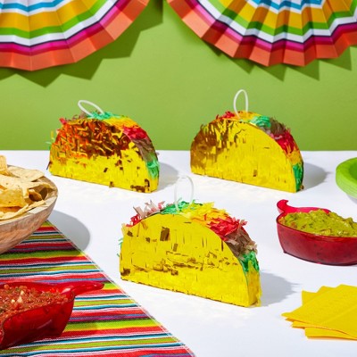 Mini Yellow Taco Piñatas for Festive Celebrations