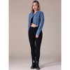 INSPIRE CHIC Women's Crop Turndown Collar Button Down Cargo Pockets Denim Jacket - 3 of 4