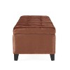 GDFStudio Wendover 50" Velvet/Fabric Tufted Pine Storage Ottoman with Birch Leg - 4 of 4