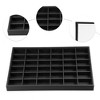 Unique Bargains PU Leather 36 Grid Stackable Jewelry Tray Jewelry Drawer Organizer Trays Showcase for Bracelets Earrings Black - 3 of 4