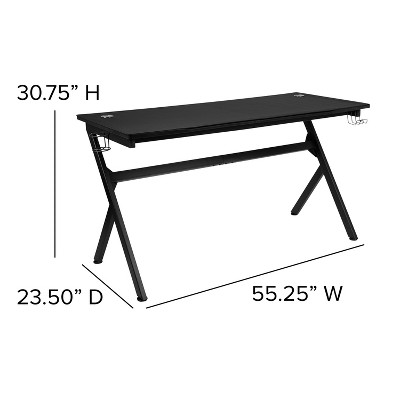 Red Ergonomic Gaming Desk and Reclining Chair Set with Footrest