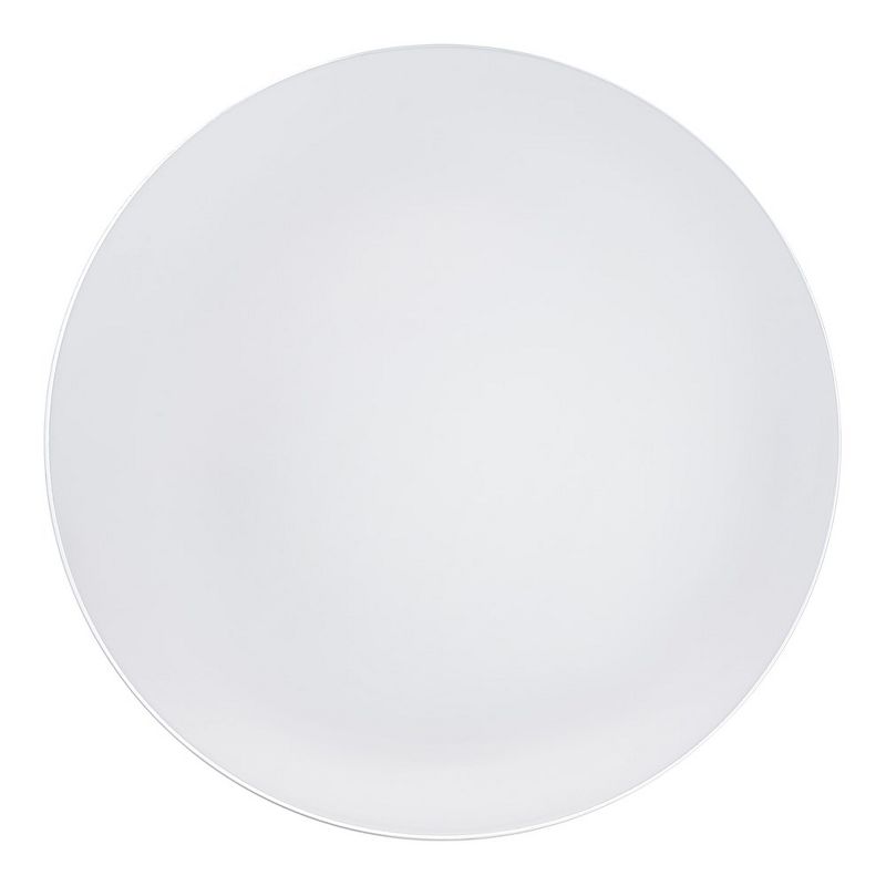 Smarty Had A Party 10.25" White with Silver Rim Organic Round Disposable Plastic Dinner Plates (120 Plates), 1 of 7