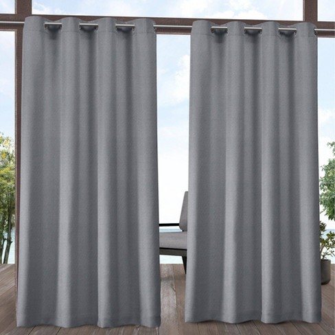 Set Of 2 Biscayne Grommet Top Light Filtering Window Curtain Panels - Exclusive Home - image 1 of 4