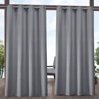Set Of 2 Biscayne Grommet Top Light Filtering Window Curtain Panels - Exclusive Home