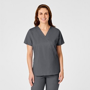 Wink WonderWORK Women's Mock Wrap Scrub Top - 1 of 4