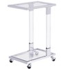 Dexmalle Chrome Glass Acrylic End Table with Metal Base and Wheels - 4 of 4