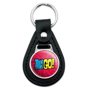 Teen Titans Go! Logo Black Leather Keychain - 1 of 4