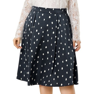 Agnes Orinda Women's Plus Size Skirts Knee Length A Line Dots Print ...