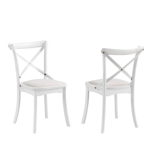 Set Of 2 Ashton X Back Upholstered Dining Chairs White Carolina Chair Table Target