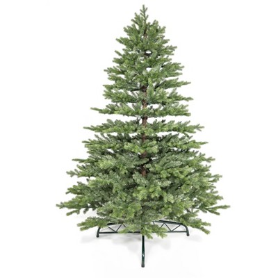 King of Christmas Artificial Christmas Tree Unlit, Rushmore Fir Artificial Xmas Tree with Metal Stand