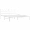 vidaXL Metal Bed Frame with Headboard White 76 in.x79.9 in. King - image 4 of 4