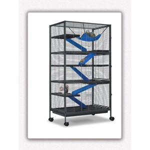 Nasitip Metal Small Animal Cage, 6-Tier Ferret Cage with Removable Flannel ramps and Hammock - 1 of 4