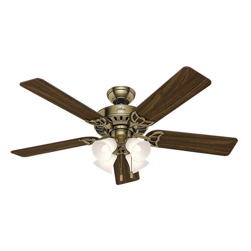 52&#34; LED Studio Ceiling Fan (Includes Energy Efficient Light Bulb) Brass - Hunter, 1 of 18