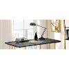 Vynxaria Gold-Black Desk Computer Desks Writing Desks Office Table with Faux Marble Surface for Modern Workspaces - 4 of 4
