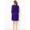 Catherines Women's Plus Size Petite Ring Neck Crochet Lace Dress - 3 of 4